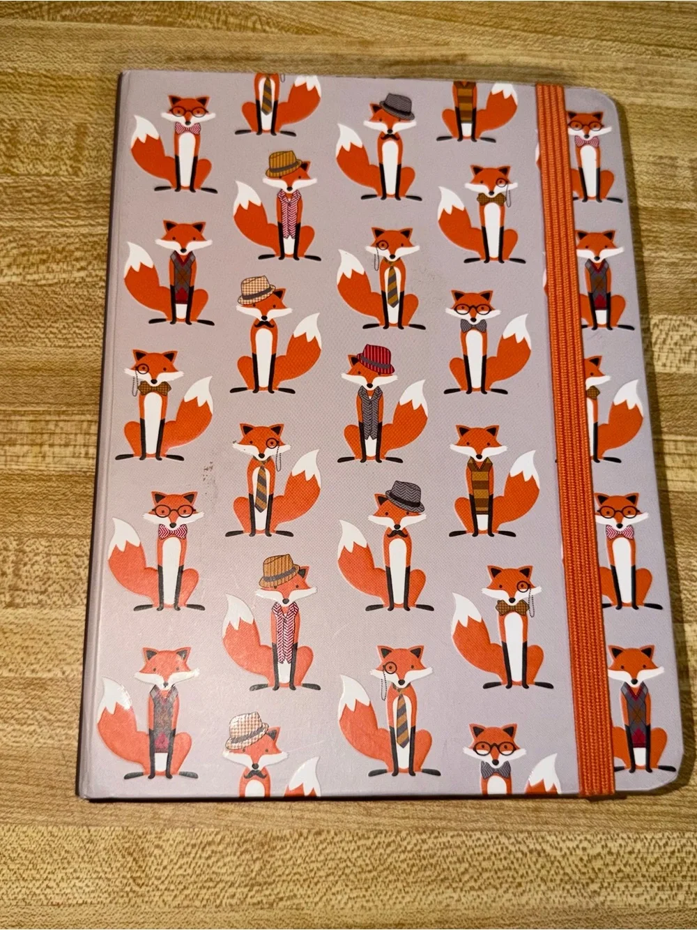 Fox Pattern hard cover Journal Peter pauper press notebook 8x6